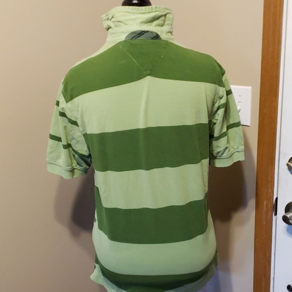 Tommy hilfiger striped green polo size small - Picture 4 of 5